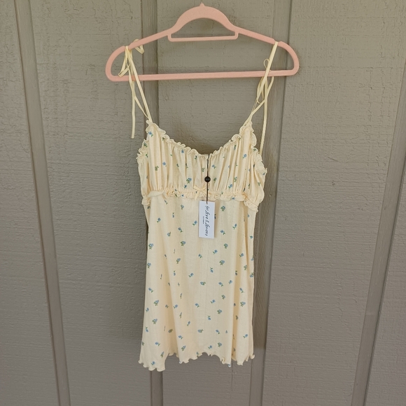 For Love And Lemons Blossom Pointelle Dress Size L Women Feminine Floral Tie - Picture 1 of 9